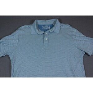 Faherty Polo Golf Shirt Mens Large Cloud Cotton Pima Modal Blue Striped Preppy L